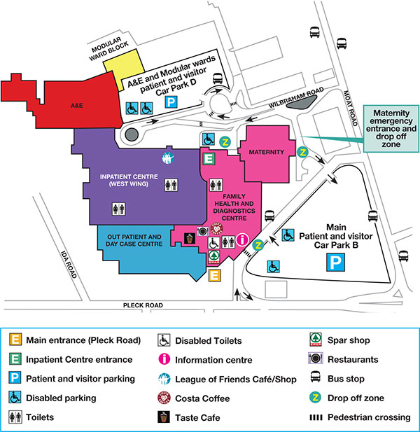 Walsall Manor Hospital Routes