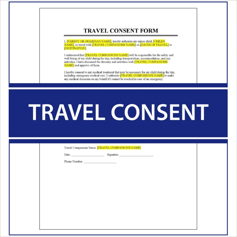 Child Travel Consent Form UK
