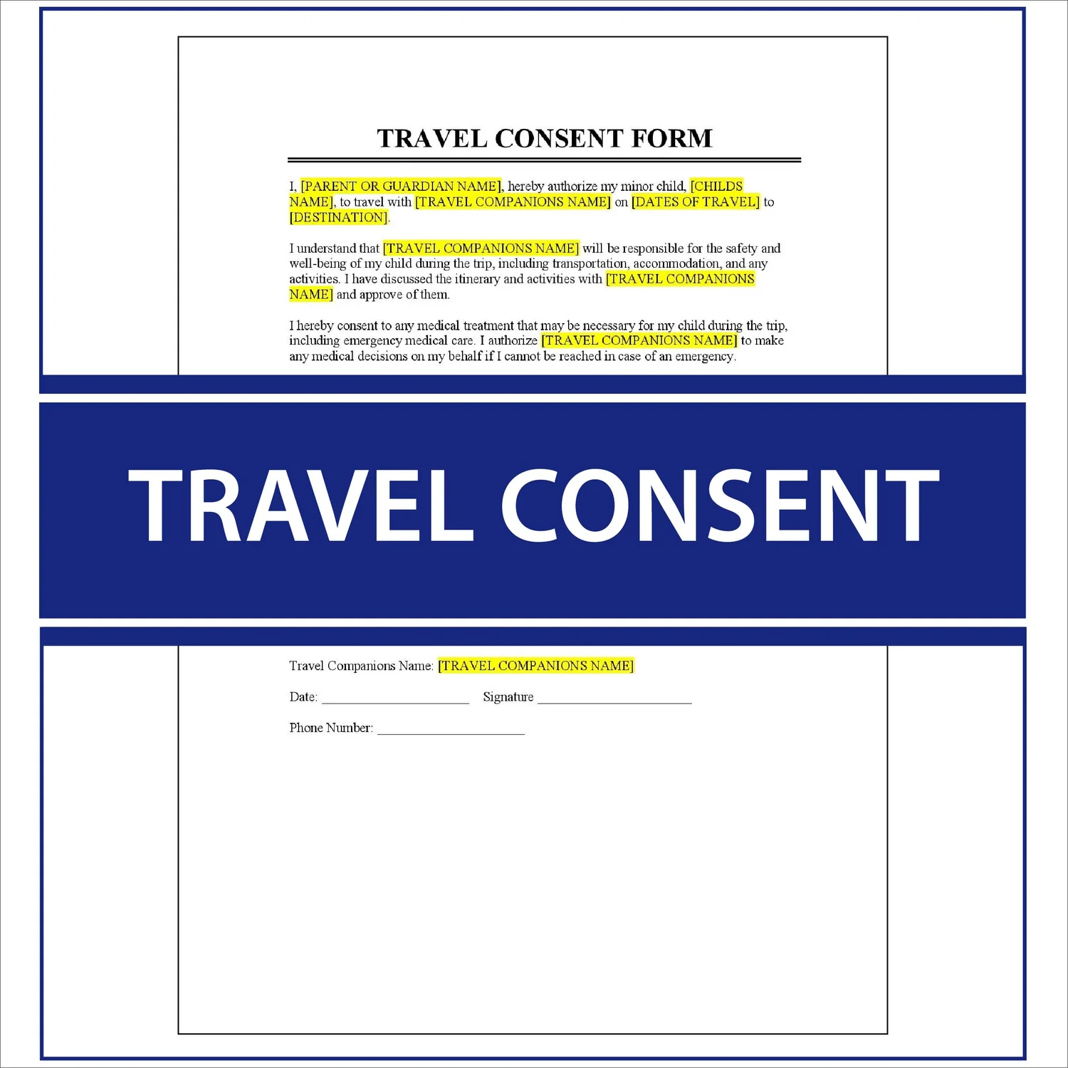 Child Travel Consent Form UK