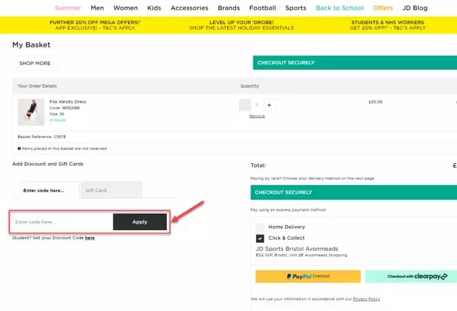 jd sports discount code